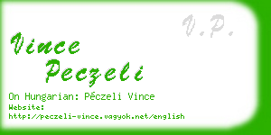 vince peczeli business card